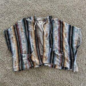 Billabong Multi-Colored Patterned Poncho Sweater